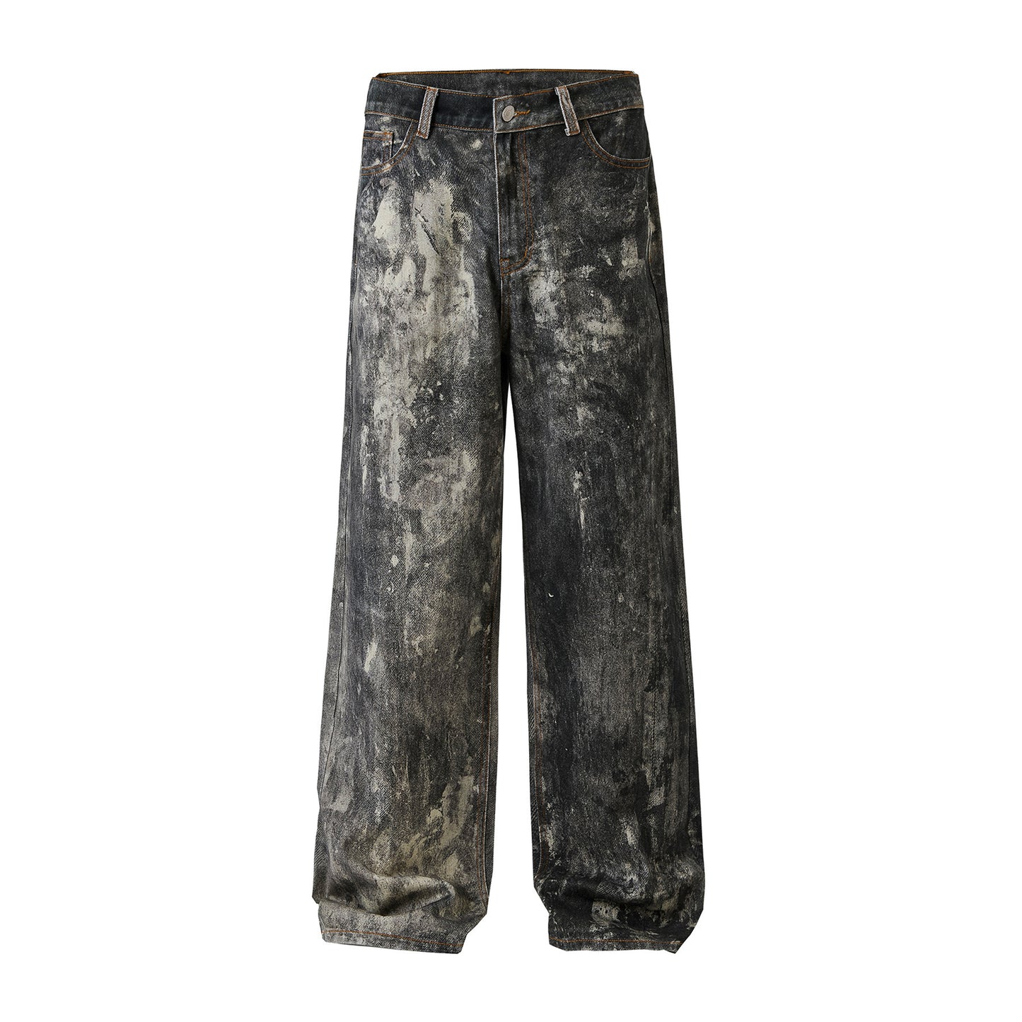 Men's Loose Splashed Ink Printing Jeans