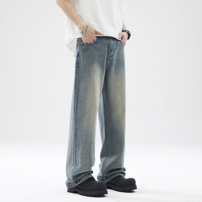 Men's Loose Ice Blue Trousers American Style