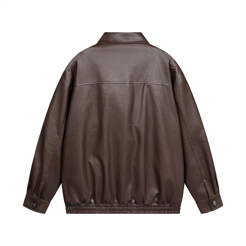 Men's Leather Coat Brand Zipper